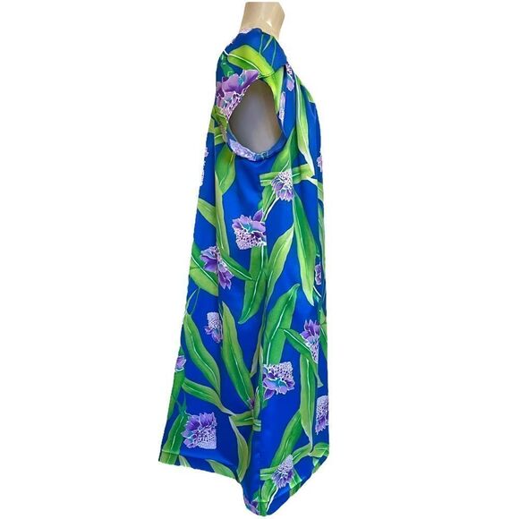 Vintage Hilo Hattie’s Hawaii Tulip Sleeve Poly MuuMuu Dress 🌺Released Hem🌺 - Picture 6 of 14